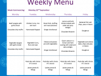 Lunch Menus W/C 22nd September 2025