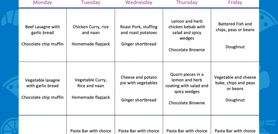 Lunch Menus W/C 22nd September 2025