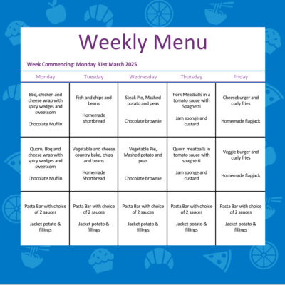 Lunch Menu - W/C 31st March 2025