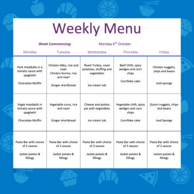 Weekly Menu - W/C 6th Oct 2025