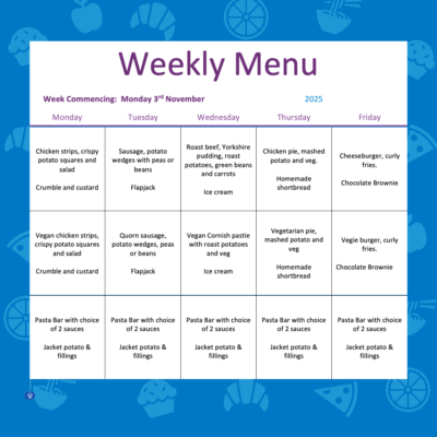 Lunch Menu W/C 3rd November