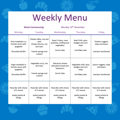 Lunch Menus - W/C 10th November 2025