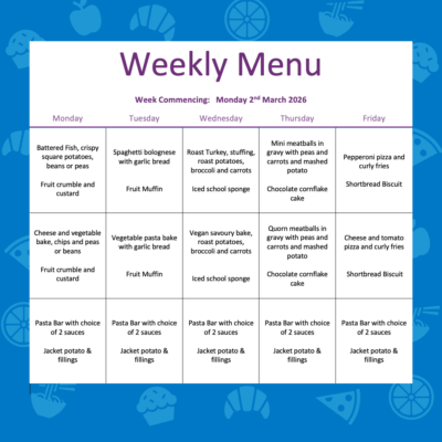 Lunch Menu - W/C 2nd March 2026