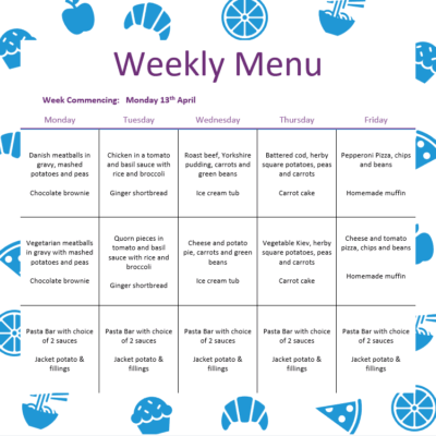 Lunch Menu w/c 13th April 2026