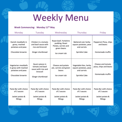 🍽️ Next Week’s Menu at Countesthorpe Academy! 😋