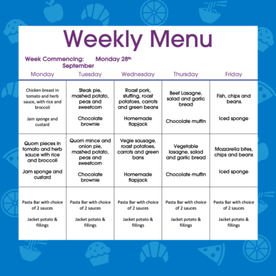 Lunch Menu - W/C 28th September 2026